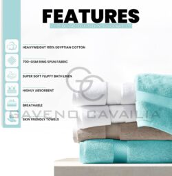 GAVENO CAVAILIA Miami Towel in Turquoise - Size: Bath Sheet - thumbnail 3