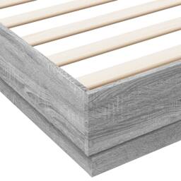 Berkfield Home Bed Frame without Mattress Grey Sonoma 180x200 cm Super King - thumbnail 7