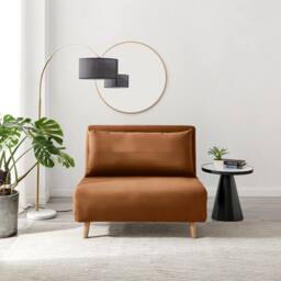 FurnitureboxUK Bobby Orange Velvet Single Folding Sofa Bed Chair - thumbnail 2