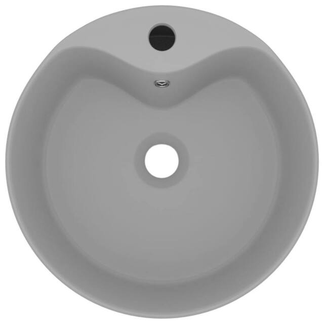Berkfield Home Luxury Wash Basin with Overflow Matt Light Grey 36x13 cm Ceramic - image 1