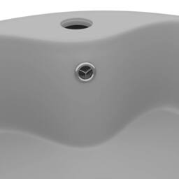 Berkfield Home Luxury Wash Basin with Overflow Matt Light Grey 36x13 cm Ceramic - thumbnail 5