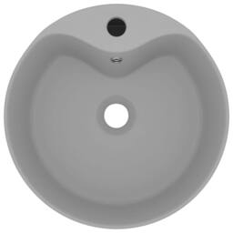 Berkfield Home Luxury Wash Basin with Overflow Matt Light Grey 36x13 cm Ceramic - thumbnail 1