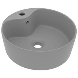 Berkfield Home Luxury Wash Basin with Overflow Matt Light Grey 36x13 cm Ceramic - thumbnail 3