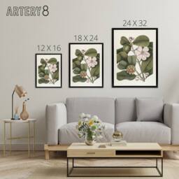 "Artery8 Balsam Tree Flower Vintage Botanical Catesby Black Framed Canvas Art in Green - Size: W12"" x H16""" - thumbnail 4