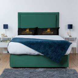 UK Bed Furniture Ascot Divan Bed with 4 Drawers & 26 Inch headboard in Green - Size: Double - thumbnail 2