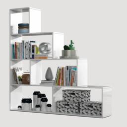 CALICOSY Klum 6-Compartment Staircase Shelf - H145 Cm in White - thumbnail 5