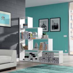 CALICOSY Klum 6-Compartment Staircase Shelf - H145 Cm in White - thumbnail 2