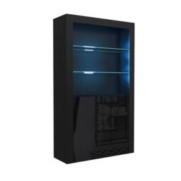 Mex Furniture LTD Display Cabinet Spectrum 170cm - Black with Gloss Doors & LED Lights - thumbnail 9