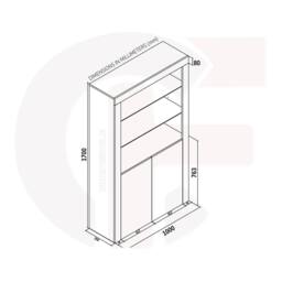 Mex Furniture LTD Display Cabinet Spectrum 170cm - Black with Gloss Doors & LED Lights - thumbnail 7