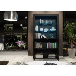 Mex Furniture LTD Display Cabinet Spectrum 170cm - Black with Gloss Doors & LED Lights - thumbnail 6