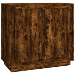 Berkfield Home Sideboard Smoked Oak 80x34x75 cm Engineered Wood in Brown - Size: 80 x 34 x 75 cm - thumbnail 1