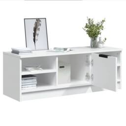 Berkfield Home TV Cabinet White 102x35.5x36.5 cm Engineered Wood - thumbnail 5