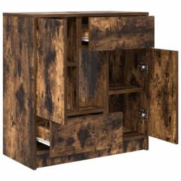 Berkfield Home Sideboard with Drawers & Doors Smoked Oak 70.5x34x74.5 cm in Brown - thumbnail 5
