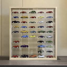 SPETLEK 50 Grids Acrylic Display Cabinet for Diecast Car in Light Oak - Size: 0.6m2 - thumbnail 4