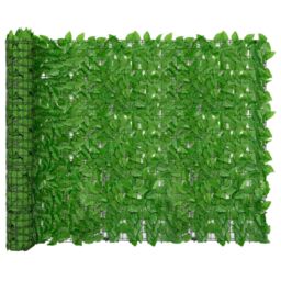 Berkfield Home Balcony Screen with Green Leaves 400x150 cm - thumbnail 1