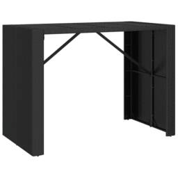 Berkfield Home Beautiful 5 Piece Garden Bar Set with Cushions Black Poly Rattan - thumbnail 7