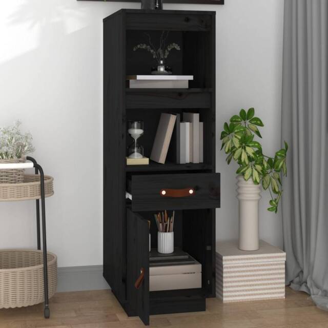 Berkfield Home Highboard Black 34x40x108, 5 cm Solid Wood Pine - image 1