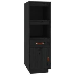 Berkfield Home Highboard Black 34x40x108, 5 cm Solid Wood Pine - thumbnail 3