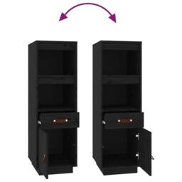Berkfield Home Highboard Black 34x40x108, 5 cm Solid Wood Pine - thumbnail 8