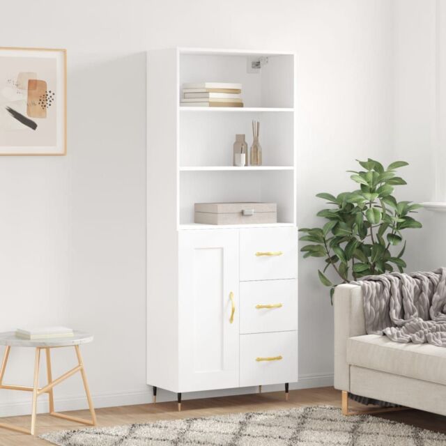Berkfield Home Highboard White 69.5x34x180 cm Engineered Wood - image 1