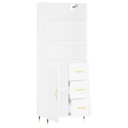 Berkfield Home Highboard White 69.5x34x180 cm Engineered Wood - thumbnail 4