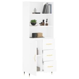 Berkfield Home Highboard White 69.5x34x180 cm Engineered Wood - thumbnail 3