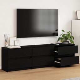 Berkfield Home TV Cabinet Black 182 x 34 x 50 cm Engineered wood
