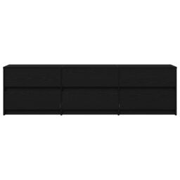 Berkfield Home TV Cabinet Black 182 x 34 x 50 cm Engineered wood - thumbnail 6