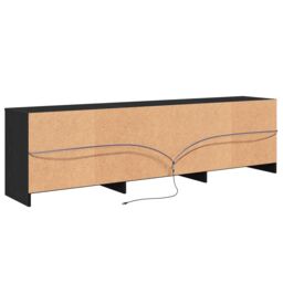 Berkfield Home TV Cabinet Black 182 x 34 x 50 cm Engineered wood - thumbnail 9