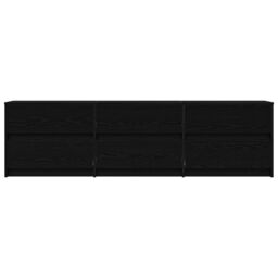 Berkfield Home TV Cabinet Black 182 x 34 x 50 cm Engineered wood - thumbnail 7