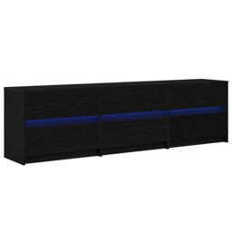 Berkfield Home TV Cabinet Black 182 x 34 x 50 cm Engineered wood - thumbnail 2