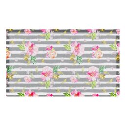 Artsy Mats Grey Striped Peony Indoor & Outdoor Doormat - 70x40cm - Size: 40 cm x 70 cm - thumbnail 2