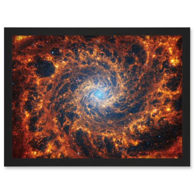 Artery8 NASA James Webb Telescope View of Spiral Galaxy NGC 628 Framed Art A4 in Black - image 1