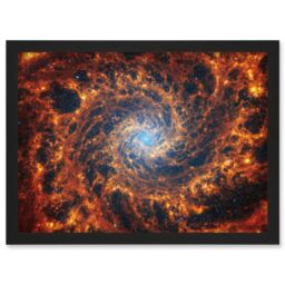Artery8 NASA James Webb Telescope View of Spiral Galaxy NGC 628 Framed Art A4 in Black - thumbnail 1