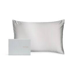 Silk Addict 100% Mulberry Silk Pillowcase - Navy in Metallic Silver - Size: Standard Pillow Case