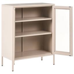 Wyld and Coco Office Cabinet - Light Beige Steel 2 Doors 3 Shelves - thumbnail 5