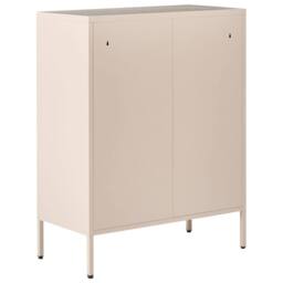 Wyld and Coco Office Cabinet - Light Beige Steel 2 Doors 3 Shelves - thumbnail 7