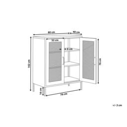 Wyld and Coco Office Cabinet - Light Beige Steel 2 Doors 3 Shelves - thumbnail 3