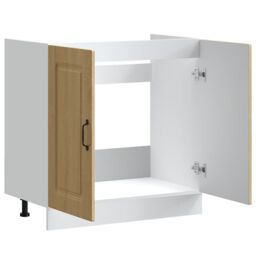 Berkfield Home Sink Base Cabinet Kalmar Sonoma Oak 80x46x81.5 cm Engineered Wood in Brown - thumbnail 5