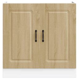 Berkfield Home Sink Base Cabinet Kalmar Sonoma Oak 80x46x81.5 cm Engineered Wood in Brown - thumbnail 4