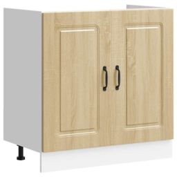 Berkfield Home Sink Base Cabinet Kalmar Sonoma Oak 80x46x81.5 cm Engineered Wood in Brown - thumbnail 2