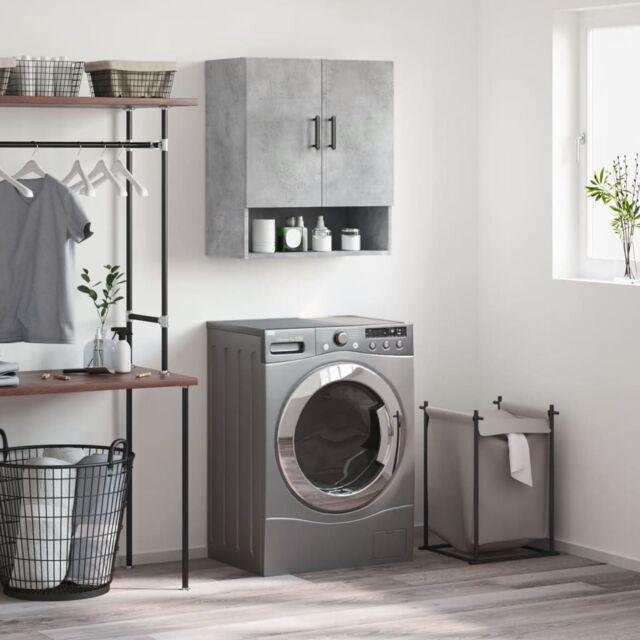 Berkfield Home Wall Cabinet Concrete Grey 60x31x70 cm Engineered Wood - Size: 60 x 31 x 70 cm - image 1