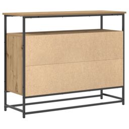 Berkfield Home Sideboard Artisan Oak 100x35x80 cm Engineered Wood & Steel in Brown - Size: 100 x 35 x 80 cm - thumbnail 8