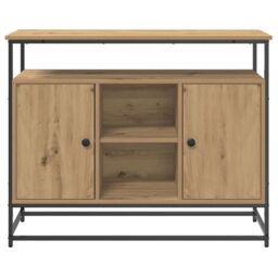 Berkfield Home Sideboard Artisan Oak 100x35x80 cm Engineered Wood & Steel in Brown - Size: 100 x 35 x 80 cm - thumbnail 6