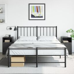 Berkfield Home Bedside Cabinets 2pcs Black 34.5x39x62 cm Steel - thumbnail 1