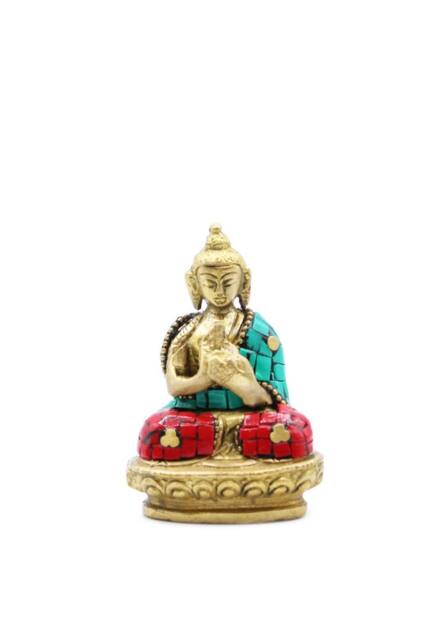 KDMD Brass Buddha Figure - Blessing Gesture, 7.5cm, Spiritual Decor in Gold - image 1