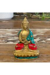 KDMD Brass Buddha Figure - Blessing Gesture, 7.5cm, Spiritual Decor in Gold - thumbnail 3