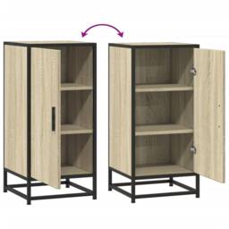 Berkfield Home Sideboard Sonoma Oak 35.5x35x76 cm Engineered Wood & Metal in Light Brown - thumbnail 8