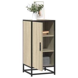 Berkfield Home Sideboard Sonoma Oak 35.5x35x76 cm Engineered Wood & Metal in Light Brown - thumbnail 2