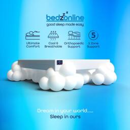 Bedzonline 5-Zone Circle Memory Foam Mattres - 2FT6 Small Single in White - Size: King - thumbnail 3